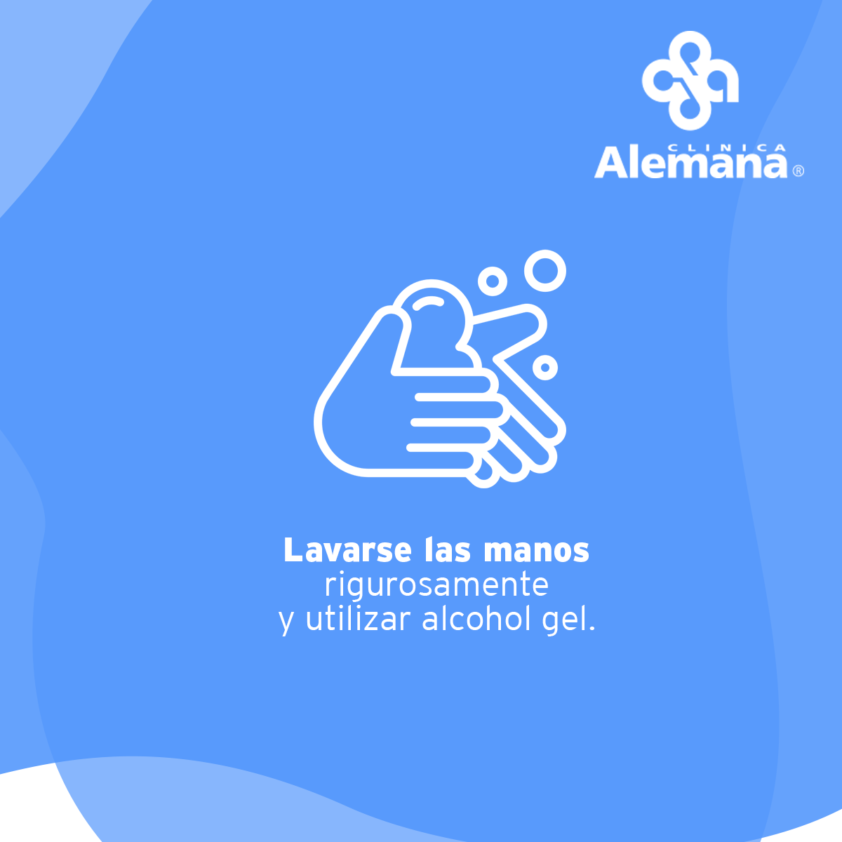 Ícono de manos lavándose con jabón