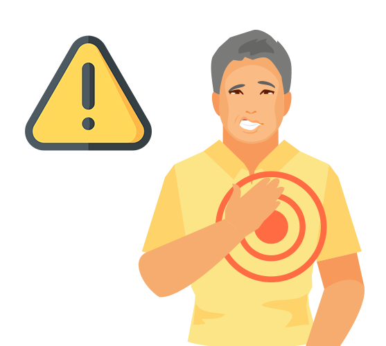 Icono hombre alerta cardiaca.