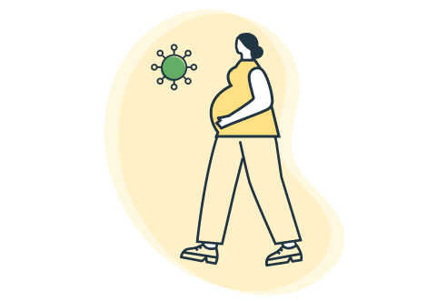 Icono covid-19 y embarazo