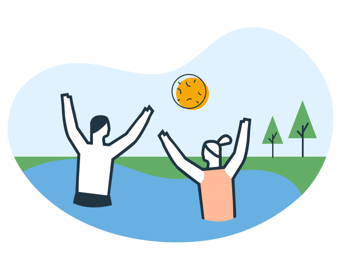 Icono niños en piscina